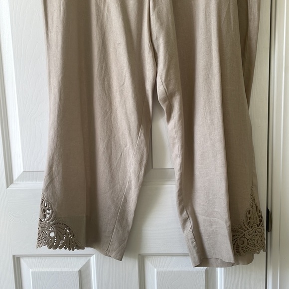 New Directions Cropped Linen-Blend Pants XL - Picture 3 of 12